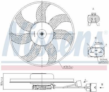 Ventilators, Motora dzesēšanas sistēma NISSENS 850021 7