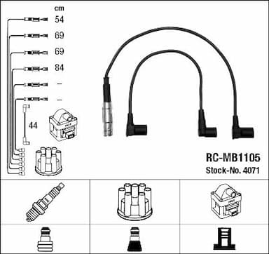 Augstsprieguma vadu komplekts NGK 4071 1