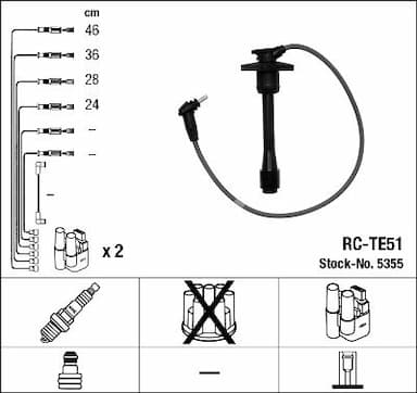 Augstsprieguma vadu komplekts NGK 5355 1