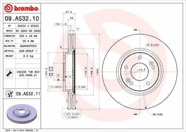 Bremžu diski BREMBO 09.A532.11 1