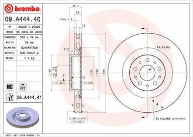 Bremžu diski BREMBO 09.A444.41 1