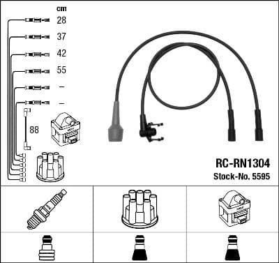 Augstsprieguma vadu komplekts NGK 5595 1