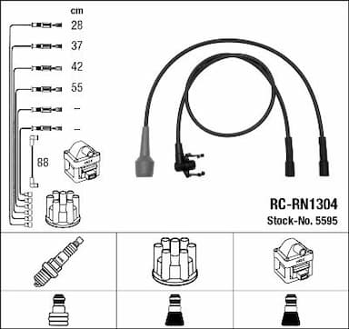 Augstsprieguma vadu komplekts NGK 5595 1