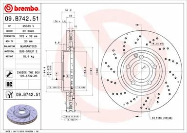 Bremžu diski BREMBO 09.B742.51 1