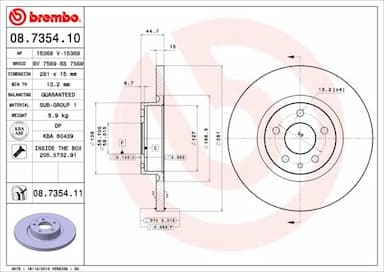 Bremžu diski BREMBO 08.7354.11 1