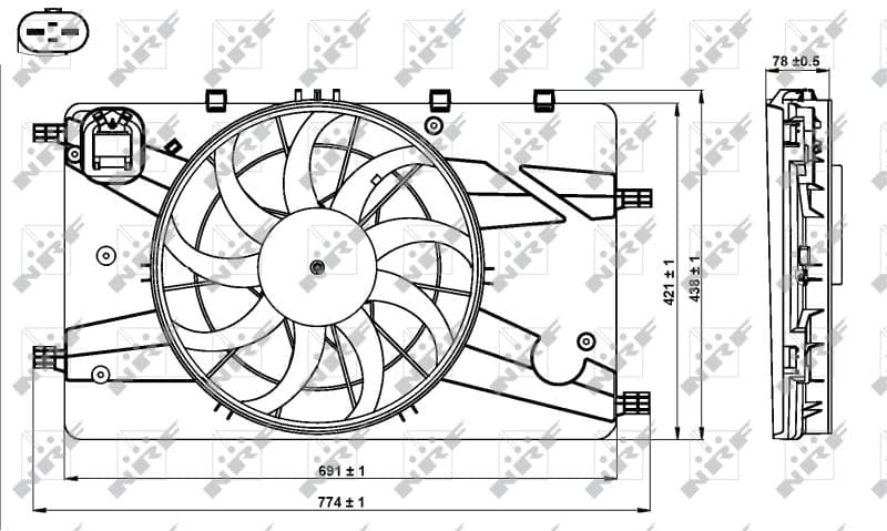 Ventilators, Motora dzesēšanas sistēma NRF 47757 1