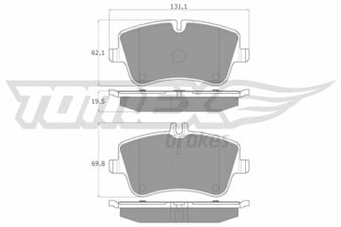 Bremžu uzliku kompl., Disku bremzes TOMEX Brakes TX 12-78 1