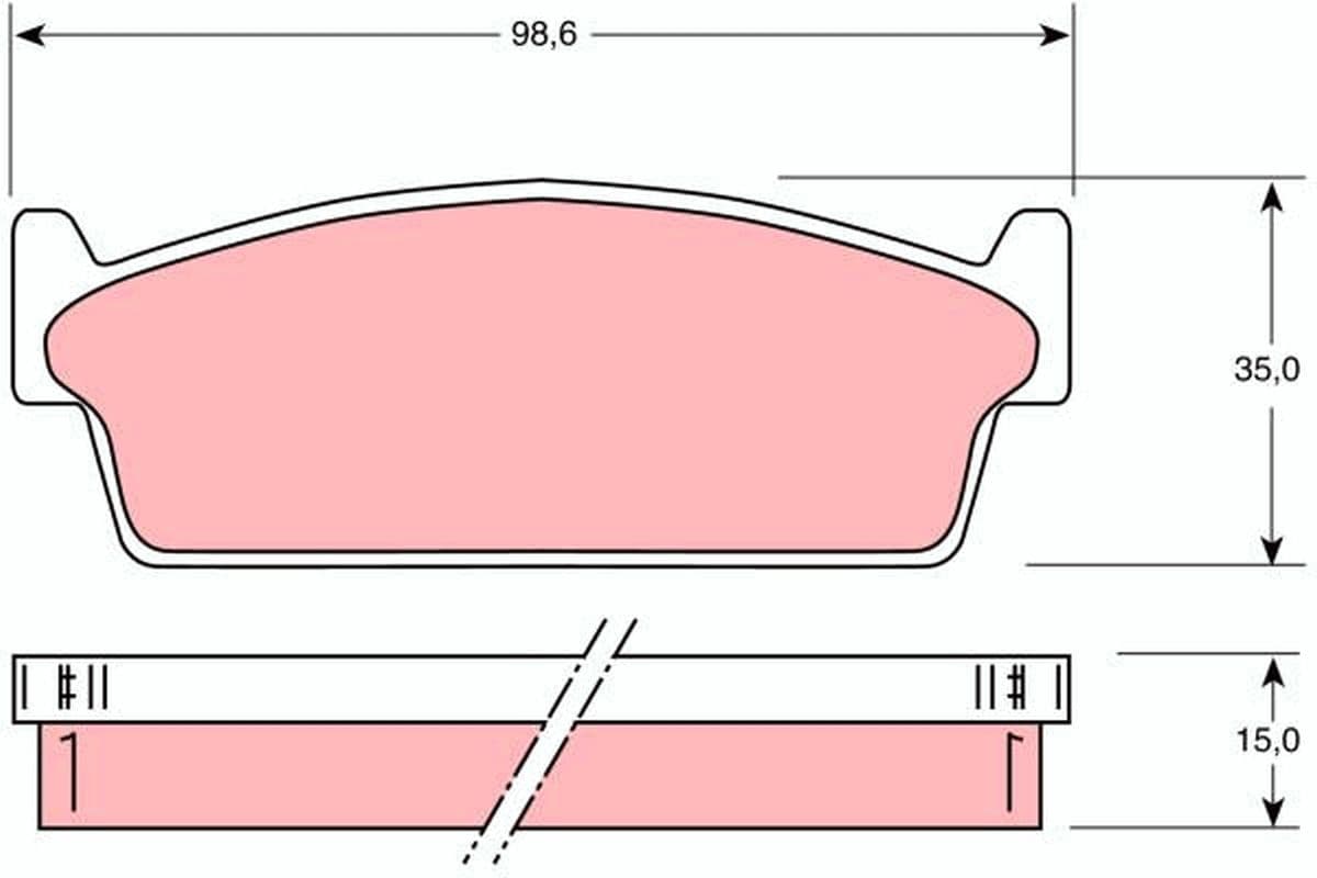 Bremžu uzliku kompl., Disku bremzes TRW GDB1021 1