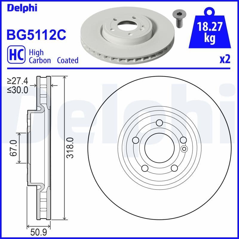 Bremžu diski DELPHI BG5112C 1