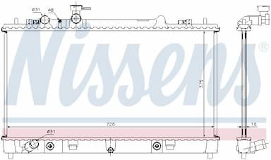 Radiators, Motora dzesēšanas sistēma NISSENS 68508 6