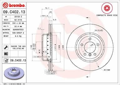 Bremžu diski BREMBO 09.C402.13 1