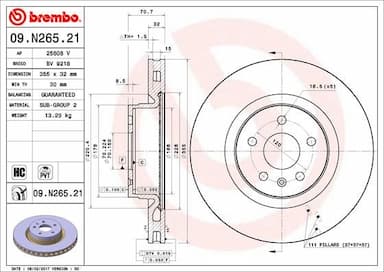 Bremžu diski BREMBO 09.N265.21 1