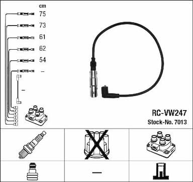 Augstsprieguma vadu komplekts NGK 7013 1