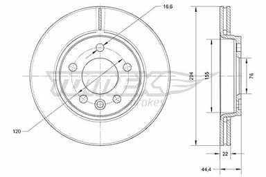 Bremžu diski TOMEX Brakes TX 71-07 1