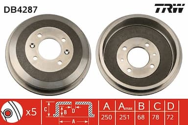 Bremžu trumulis TRW DB4287 1