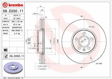 Bremžu diski BREMBO 09.D250.11 1