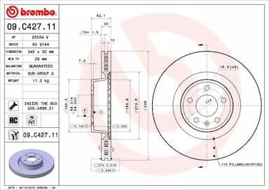 Bremžu diski BREMBO 09.C427.11 1