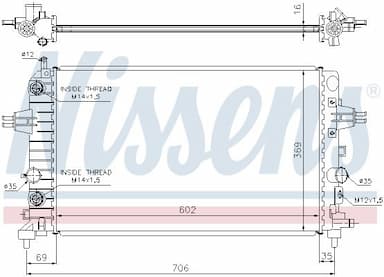 Radiators, Motora dzesēšanas sistēma NISSENS 630702 6