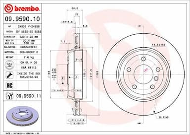 Bremžu diski BREMBO 09.9590.11 1