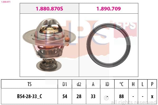 Termostats, Dzesēšanas šķidrums EPS 1.880.971 1