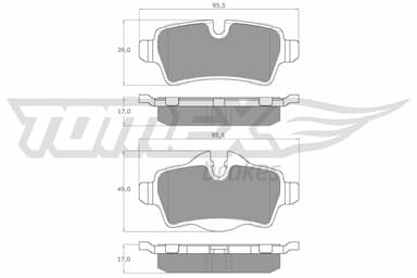 Bremžu uzliku kompl., Disku bremzes TOMEX Brakes TX 16-05 1