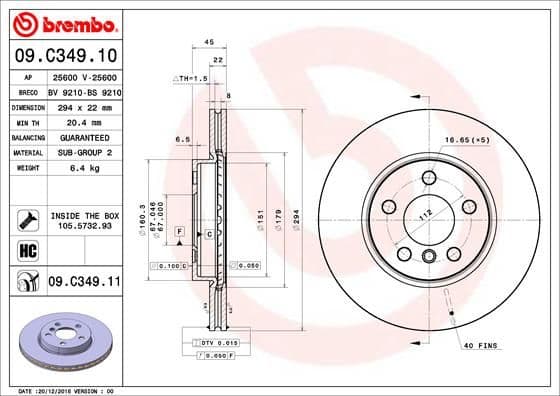 Bremžu diski BREMBO 09.C349.11 1