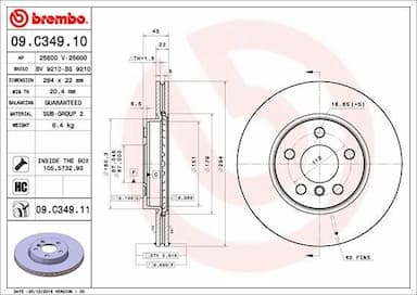 Bremžu diski BREMBO 09.C349.11 1