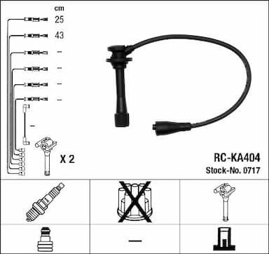 Augstsprieguma vadu komplekts NGK 0717 1