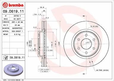 Bremžu diski BREMBO 09.D619.11 1