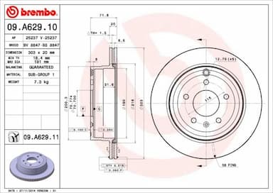 Bremžu diski BREMBO 09.A629.11 1