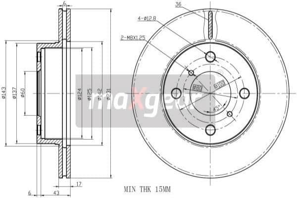 Bremžu diski MAXGEAR 19-2327 1