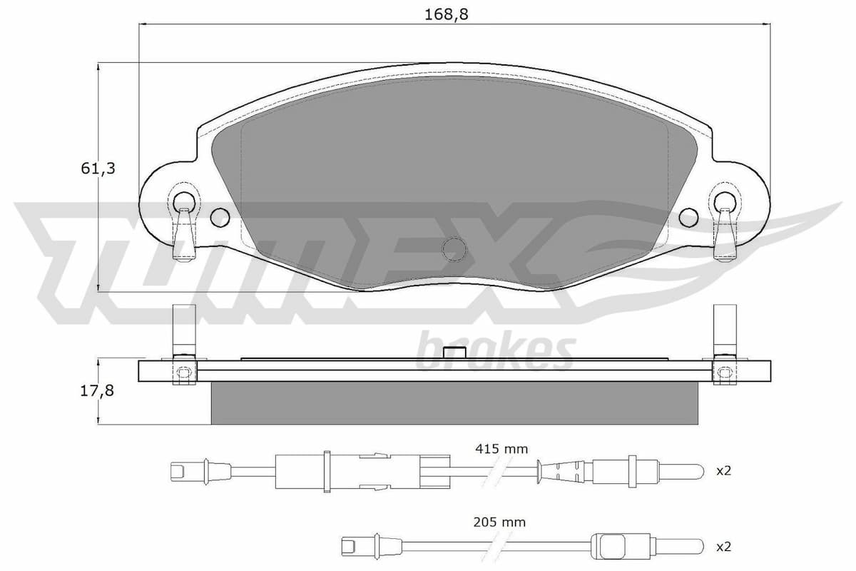 Bremžu uzliku kompl., Disku bremzes TOMEX Brakes TX 13-32 1