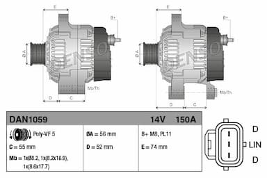 Ģenerators DENSO DAN1059 3