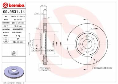 Bremžu diski BREMBO 09.9631.14 1