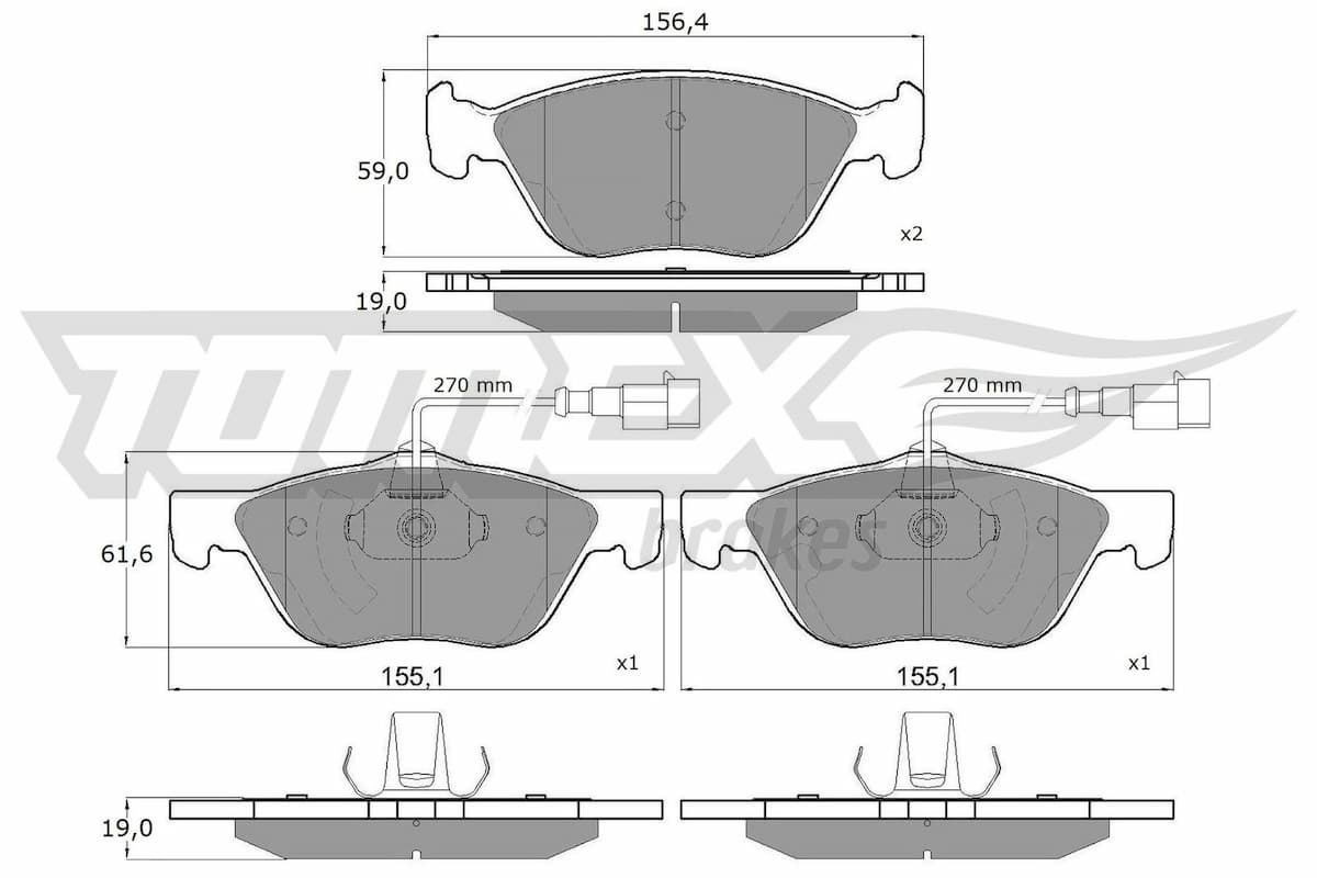 Bremžu uzliku kompl., Disku bremzes TOMEX Brakes TX 15-05 1