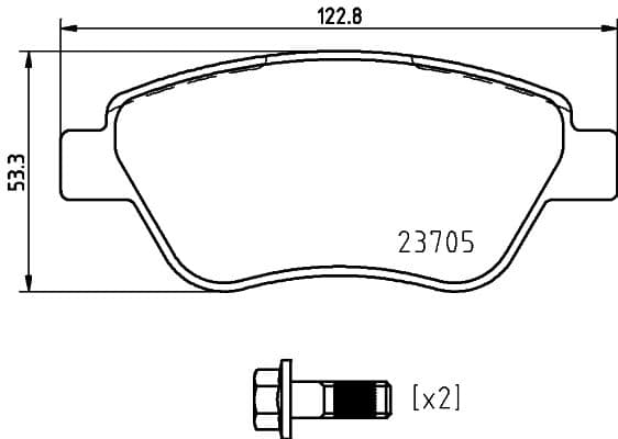 Bremžu uzliku kompl., Disku bremzes BREMBO P 23 169 1