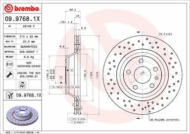 Bremžu diski BREMBO 09.9768.1X 1