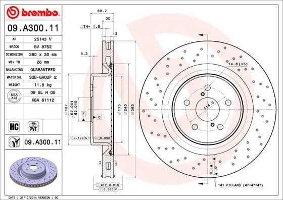 Bremžu diski BREMBO 09.A300.11 1