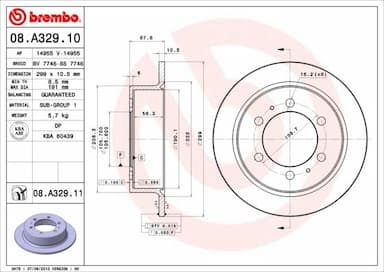 Bremžu diski BREMBO 08.A329.11 1