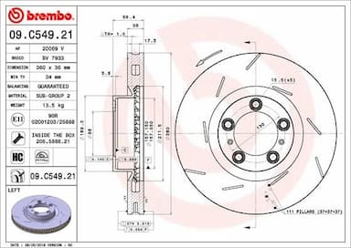 Bremžu diski BREMBO 09.C549.21 1