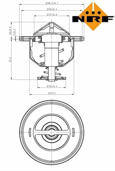 Termostats, Dzesēšanas šķidrums NRF 725176 5