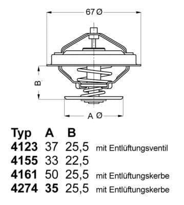 Termostats, Dzesēšanas šķidrums BorgWarner (Wahler) 4274.82D 1