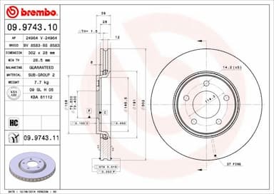 Bremžu diski BREMBO 09.9743.11 1