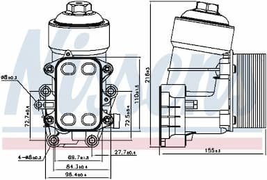 Eļļas radiators, Motoreļļa NISSENS 91158 5