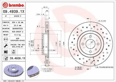 Bremžu diski BREMBO 09.4939.1X 1