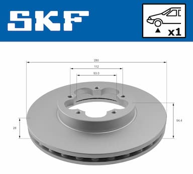 Bremžu diski SKF VKBD 80066 V1 2