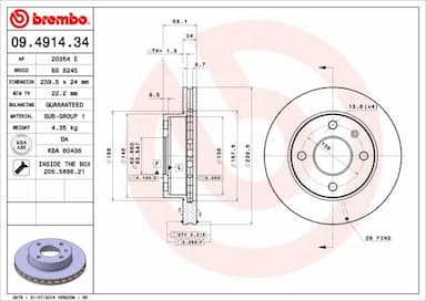 Bremžu diski BREMBO 09.4914.34 1