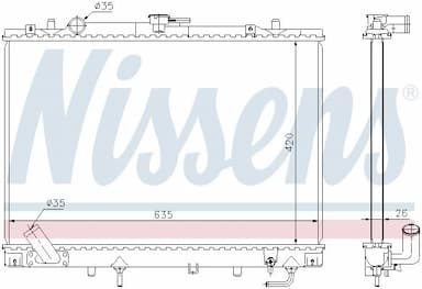 Radiators, Motora dzesēšanas sistēma NISSENS 68154 6