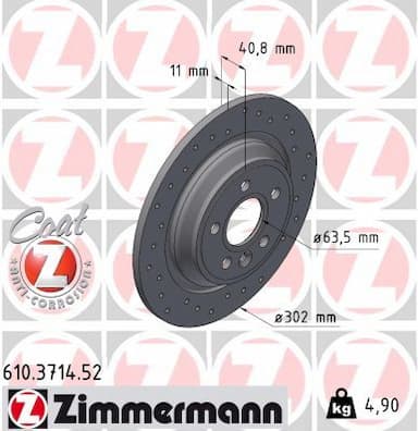 Bremžu diski ZIMMERMANN 610.3714.52 1