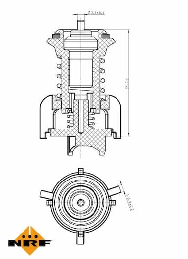 Termostats, Dzesēšanas šķidrums NRF 725095 5